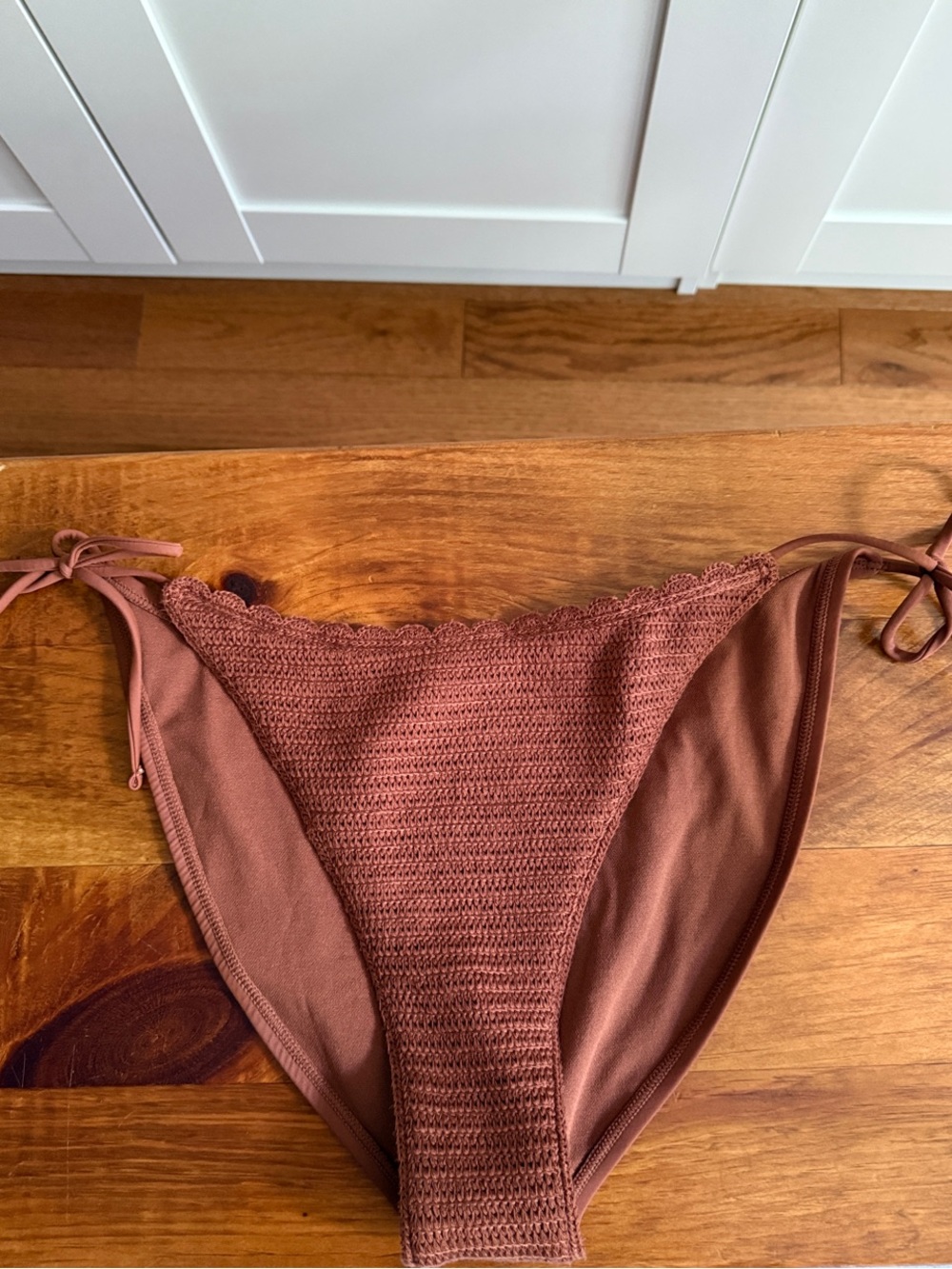 wild fable Crochet Tie-Side Bikini Bottoms in Rust